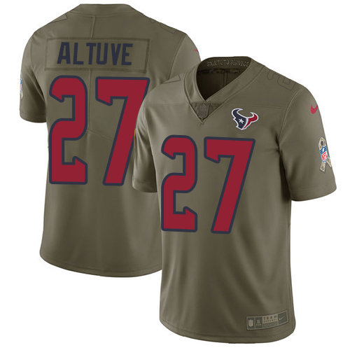 Nike Texans #27 Jose Altuve Olive Men's Stitched NFL Limited Salute to Service Jersey
